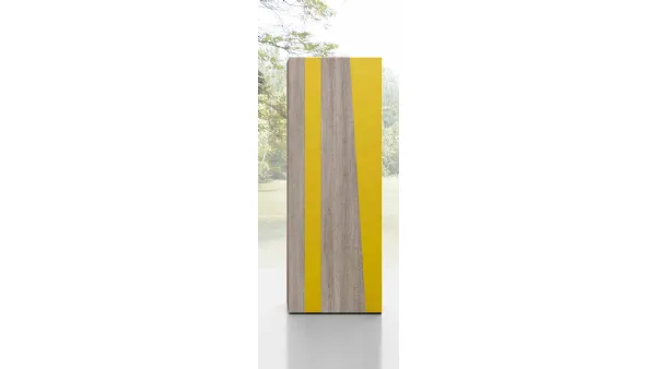 Mobile ingresso Mini 302 in ecowood e laccato giallo di Artigianmobili