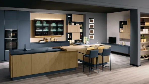 Cucina Moderna Tiffany e Nala grigio bromo e rovere savana di Mobilturi